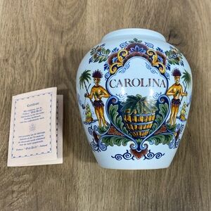 Delft Carolina Hand Painted Tobacco Jar Made in Holland *Missing Lid